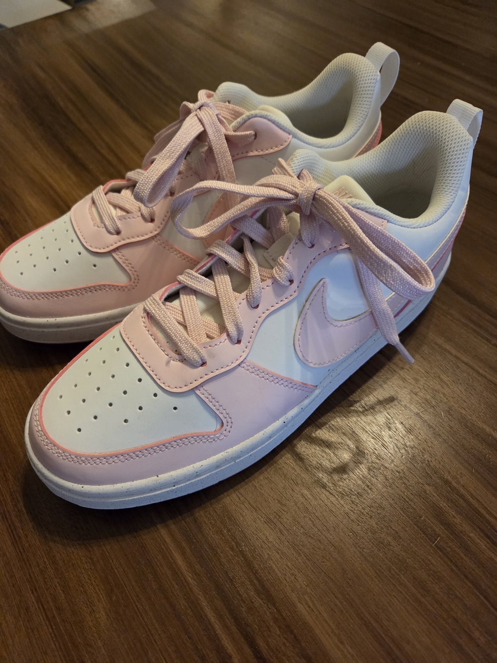 Nike Court Borough Low Recraft sneakers in white and pink